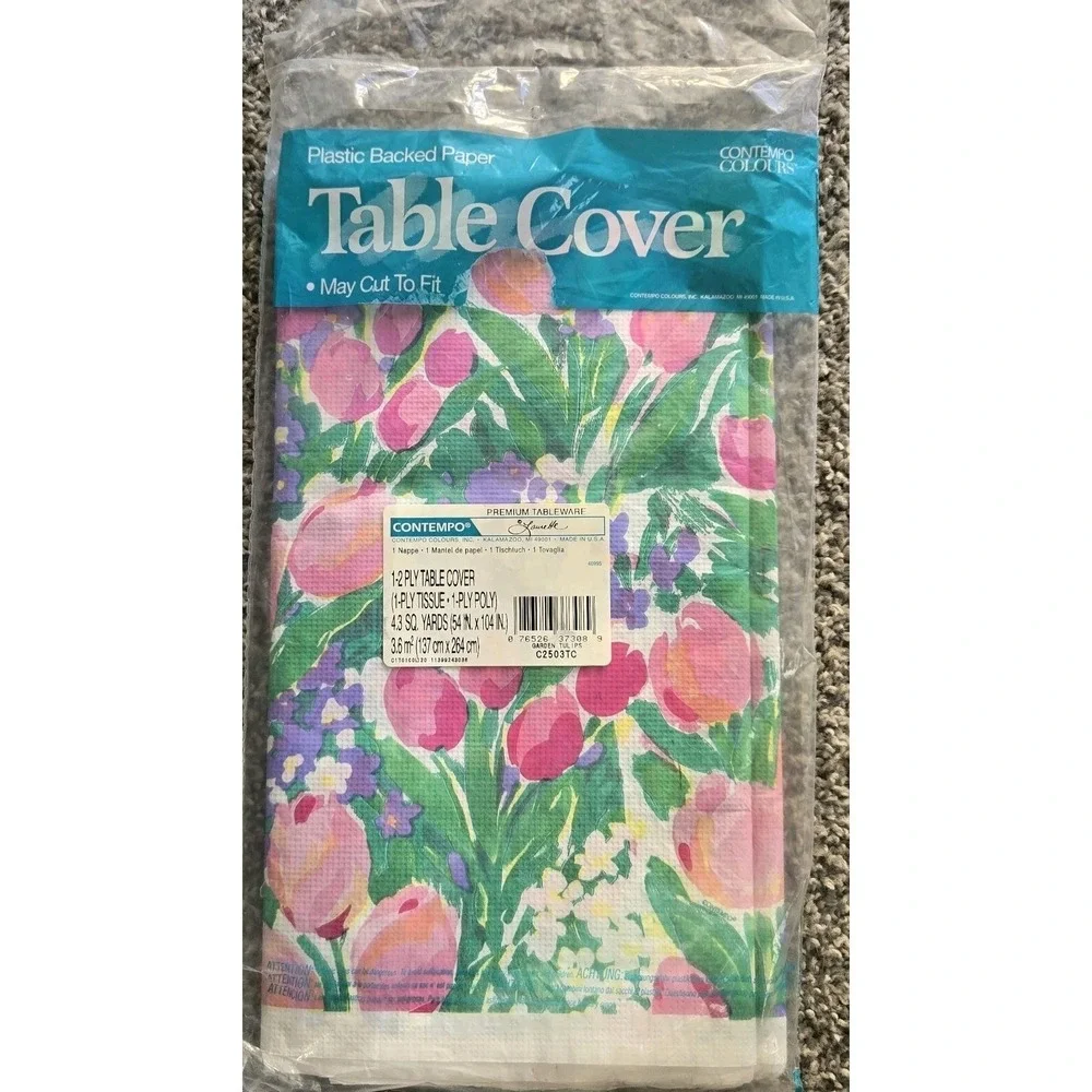 NEW VTG‎ CONTEMPO Table Cover COTTAGECORE Floral RETRO 54